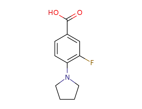 Molecular Structure of 1021243-16-2 (3-Fluoro-4-pyrrolidinobenzoic Acid)