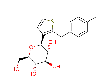 Molecular Structure of 842133-29-3 ((1S)-1,5-anhydro-1-[2-(4-ethylbenzyl)-3-thienyl]-D-glucitol)