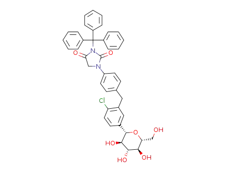 1-(4-(2-chloro-5-((2S,3R,4R,5S,6R)-3,4,5-trihydroxy-6-(hydroxymethyl)tetrahydro-2H-pyran-2-yl)benzyl)phenyl)-3-tritylimidazolidine-2,4-dione