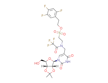 2',3'-O-isopropylidene-N-[(1-β-D-ribofuranosyl-1H-pyrimidin-5-yl)methyl]-N-trifluoroacetyltaurine 2-(2,4,5-trifluorophenyl)ethyl ester