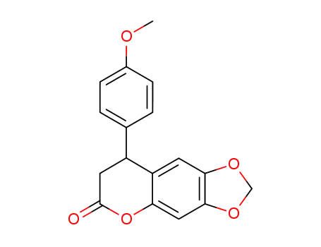 Molecular Structure of 267901-33-7 (8-(4-methoxyphenyl)-7,8-dihydro-6H-[1,3]dioxolo[4,5-g]-chromen-6-one)