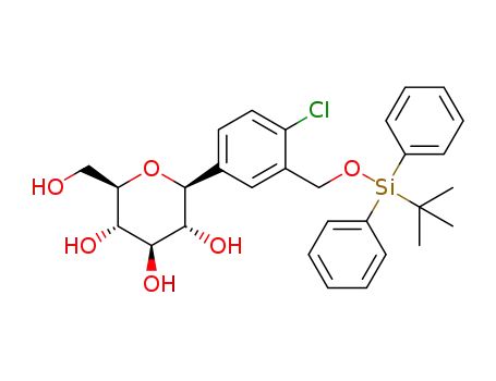 (2S,3R,4R,5S,6R)-2-(3-((tert-butyldiphenylsilyloxy)methyl)-4-chlorophenyl)-6-(hydroxymethyl)tetrahydro-2H-pyran-3,4,5-triol