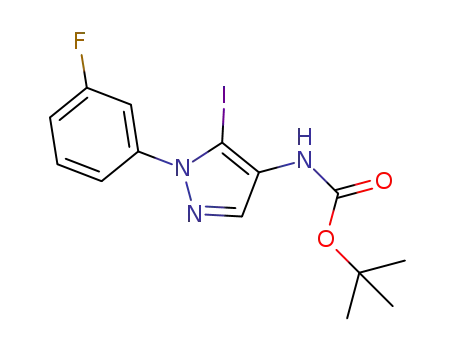 5-iodo-1-(3-fluorophenyl)-1H-pyrazol-4-yl-carbamic acid 1,1-dimethylethyl ester