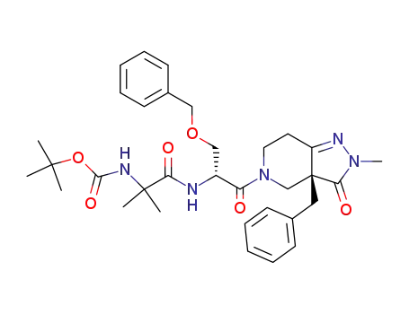 {1-[2-(3a-(R)-benzyl-2-methyl-3-oxo-2,3,3a,4,6,7-hexahydro-pyrazolo[4,3-c]pyridin-5-yl)-1-(R)-benzyloxymethyl-2-oxo-ethylcarbamoyl]-1-methyl-ethyl}carbamic acid tert-butyl ester
