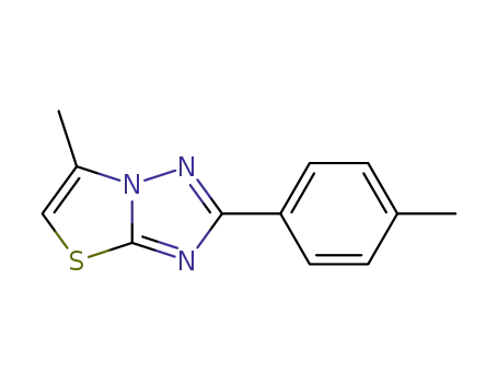 Molecular Structure of 66894-15-3 (6-Methyl-2-(4-methylphenyl)[1,3]thiazolo[3,2-b][1,2,4]triazole)