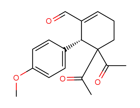(R)-5,5-diacetyl-6-(4-methoxyphenyl)cyclohex-1-enecarbaldehyde