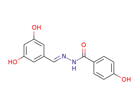 Molecular Structure of 1607472-21-8 ((E)-N'-(3,5-dihydroxybenzylidene)-4-hydroxybenzohydrazide)