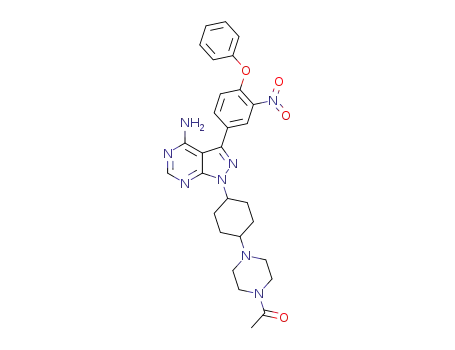 Molecular Structure of 1603845-26-6 (1-(4-(4-(4-amino-3-(3-nitro-4-phenoxyphenyl)-1H-pyrazolo[3,4-d]pyrimidin-1-yl)cyclohexyl)piperazin-1-yl)ethanone)