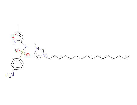 Molecular Structure of 1676077-01-2 (C<sub>20</sub>H<sub>39</sub>N<sub>2</sub><sup>(1+)</sup>*C<sub>10</sub>H<sub>10</sub>N<sub>3</sub>O<sub>3</sub>S<sup>(1-)</sup>)