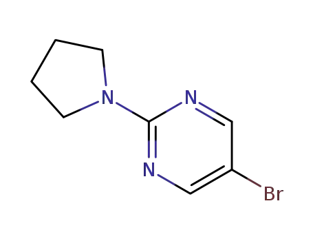 Molecular Structure of 446286-61-9 (5-BROMO-2-(PYRROLIDIN-1-YL)PYRIMIDINE)