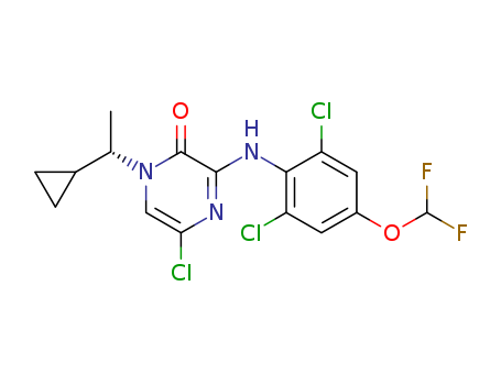 2(1H)-Pyrazinone, 5-chloro-1-[(1S)-1-cyclopropylethyl]-3-[[2,6-dichloro-4-(difluoromethoxy)phenyl]amino]-