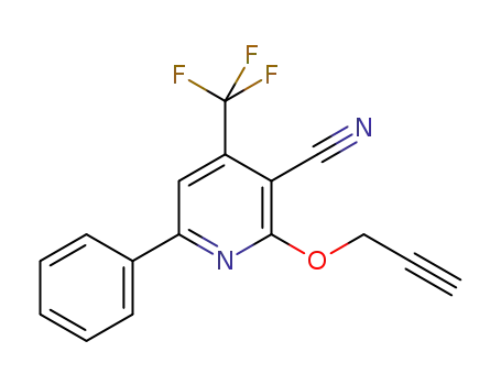 Molecular Structure of 1336913-39-3 (6-phenyl-2-(prop-2-yn-1-yloxy)-4-(trifluoromethyl)nicotinonitrile)