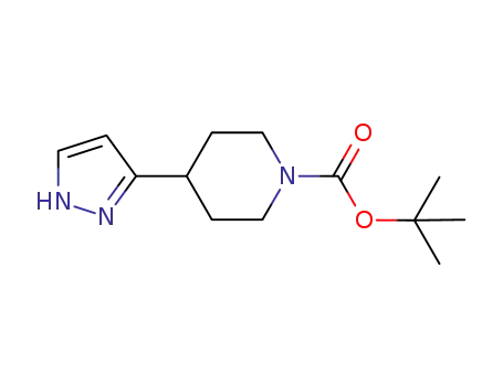 Molecular Structure of 278798-07-5 (1-Piperidinecarboxylic acid, 4-(1H-pyrazol-3-yl)-, 1,1-dimethylethyl ester)