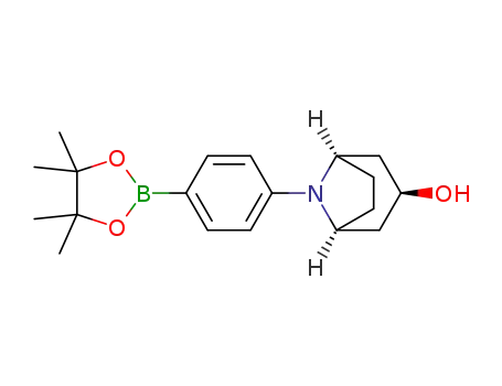 Molecular Structure of 1430472-62-0 ((1R,3R,5S)-8-(4-(4,4,5,5-tetramethyl-1,3,2-dioxaborolan-2-yl)phenoxy)-8-azabicyclo[3.2.1]octan-3-ol)