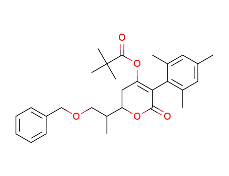 2-(1-(benzyloxy)propan-2-yl)-5-mesityl-6-oxo-3,6-dihydro-2H-pyran-4-yl pivalate