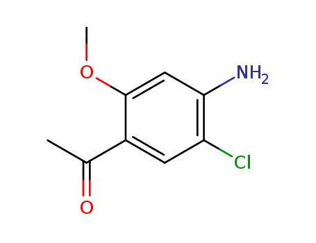 Molecular Structure of 166816-08-6 (1-(4-Amino-5-chloro-2-methoxy-phenyl)-ethanone)