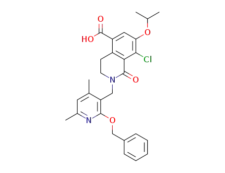 2-{[2-(benzyloxy)-4,6-dimethylpyridin-3-yl]methyl}-8-chloro-1-oxo-7-(propan-2-yloxy)-1,2,3,4-tetrahydroisoquinoline-5-carboxylic acid