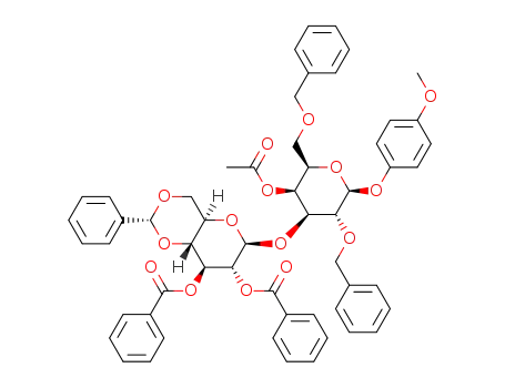 p-methoxyphenyl 2,3-di-O-benzoyl-4,6-O-benzylidene-β-D-glucopyranosyl-(1→3)-4-O-acetyl-2,6-di-O-benzyl-β-D-galactopyranoside
