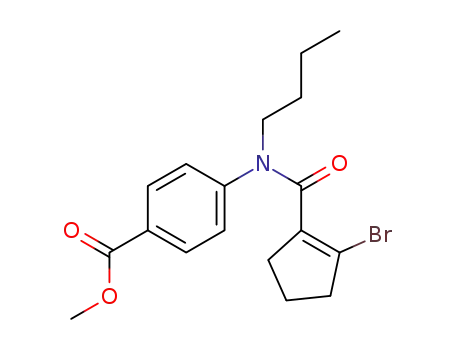 Molecular Structure of 1616681-26-5 (methyl 4-(2-bromo-N-butylcyclopent-1-ene-1-carboxamido)benzoate)