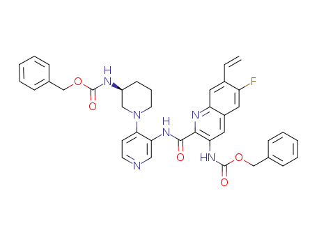 benzyl [(3S)-1-(3-{[(3-{[(benzyloxy)carbonyl]amino}-6-fluoro-7-vinylquinolin-2-yl)carbonyl]amino}pyridin-4-yl)piperidin-3-yl]carbamate