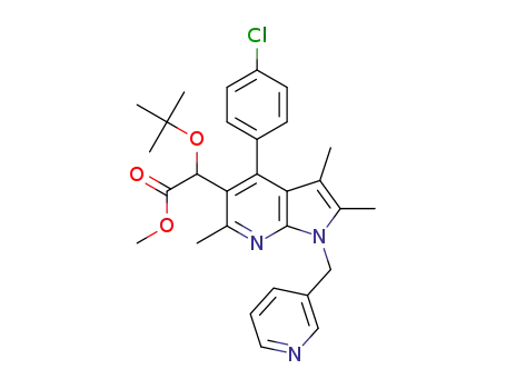 methyl 2-tert-butoxy-2-(4-(4-chlorophenyl)-2,3,6-trimethyl-1-(pyridin-3-ylmethyl)-1H-pyrrolo[2,3-b]pyridin-5-yl)acetate