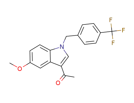 Molecular Structure of 947589-65-3 (3-acetyl-5-methoxy-1-(4-(trifluoromethyl)benzyl)-1H-indole)