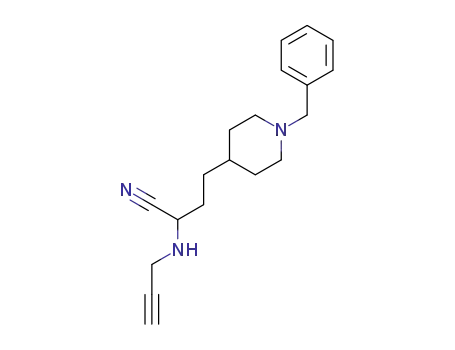 Molecular Structure of 1609078-49-0 (4-(1-benzylpiperidin-4-yl)-2-(prop-2-yn-1-ylamino)butanenitrile)