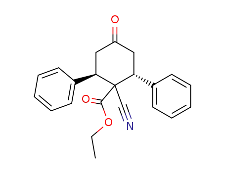 ethyl 1-cyano-trans-2(e),6(a)-diphenyl-4-oxocyclohexane-1(e)-carboxylate