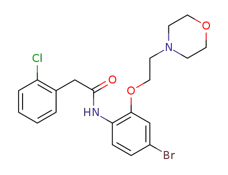 Molecular Structure of 1610875-56-3 (N-(4-bromo-2-(2-morpholinoethoxy)phenyl)-2-(2-chlorophenyl)acetamide)