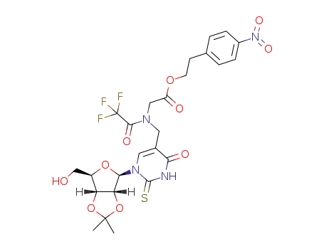 2',3'-O-isopropylidene-N-[(1-β-D-ribofuranosyl-1H-2-thiopyrimidin-5-yl)methyl]-N-trifluoroacetylglycine2-(p-nitrophenyl)ethyl ester