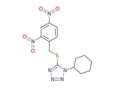 Molecular Structure of 1618101-05-5 (1-cyclohexyl-5-[(2,4-dinitrobenzyl)sulfanyl]-1H-tetrazole)