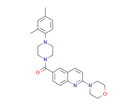 Molecular Structure of 1637483-29-4 ((4-(2,4-dimethylphenyl)piperazin-1-yl)(2-morpholinoquinolin-6-yl)methanone)