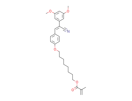 Molecular Structure of 1425539-11-2 (8-{4-[(Z)-2-cyano-2-(3,5-dimethoxyphenyl)ethenyl]phenoxy}octyl 2-methylacrylate)