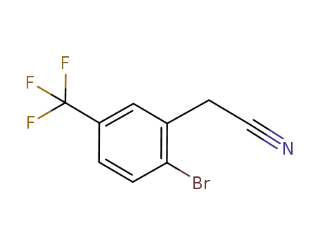 Molecular Structure of 732306-26-2 (2-Bromo-5-(trifluoromethyl)phenylacetonitrile, 97%)