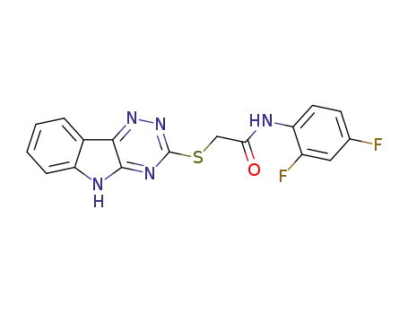 Molecular Structure of 454458-56-1 (N-(2,4-difluorophenyl)-2-(5H-[1,2,4]triazino[5,6-b]indol-3-ylsulfanyl)acetamide)