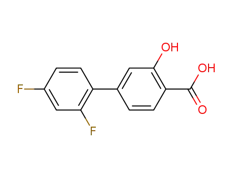 Molecular Structure of 615557-17-0 (2',4'-difluoro-3-hydroxybiphenyl-4-carboxylic acid)