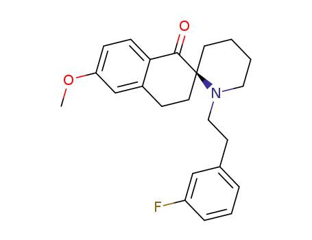 Molecular Structure of 1208110-12-6 ((2S)-1'-[2-(3-fluorophenyl)ethyl]-6-methoxy-3,4-dihydro-1Hspiro[naphthalene-2,2'-piperidin]-1-one)