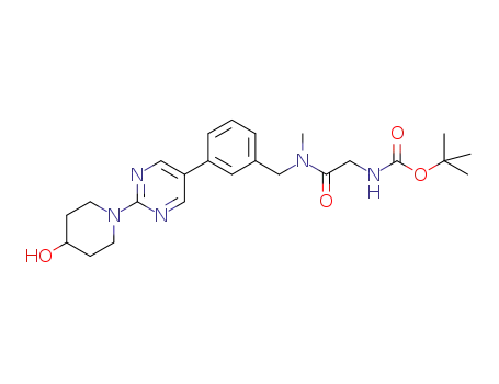 tert-butyl {2-[{3-[2-(4-hydroxypiperidin-1-yl)pyrimidin-5-yl]benzyl}(methyl)amino]-2-oxoethyl}carbamate