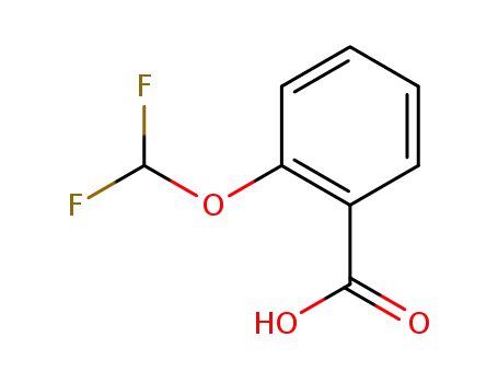 Molecular Structure of 97914-59-5 (2-(DIFLUOROMETHOXY)BENZOIC ACID)