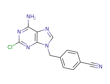 Molecular Structure of 927822-40-0 (4-((6-amino-2-chloro-9H-purin-9-yl)methyl)benzonitrile)