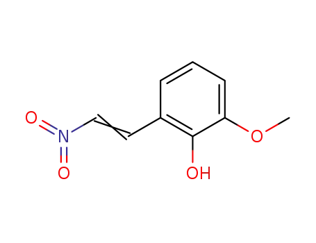 Molecular Structure of 1986-06-7 (2-methoxy-6-[(E)-2-nitroethenyl]phenol)