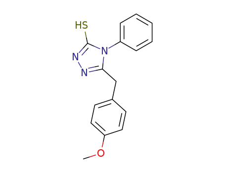Molecular Structure of 342597-54-0 (5-(4-methoxybenzyl)-4-phenyl-4H-1,2,4-triazole-3-thiol)