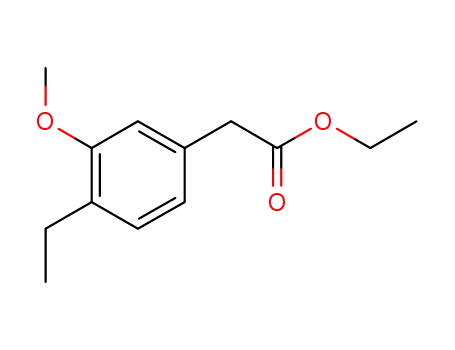 Molecular Structure of 765302-51-0 (Benzeneacetic acid, 4-ethyl-3-methoxy-, ethyl ester (9CI))