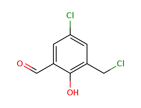Molecular Structure of 928320-01-8 (Benzaldehyde, 5-chloro-3-(chloromethyl)-2-hydroxy-)
