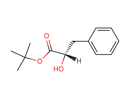 Molecular Structure of 7622-23-3 (Benzenepropanoic acid,a-hydroxy-, 1,1-dimethylethyl ester,(S)-)