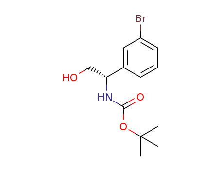 Molecular Structure of 910308-92-8 ((S)-b-(Boc-aMino)-3-broMobenzeneethanol)