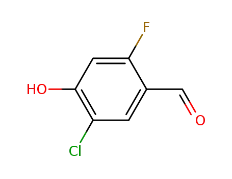 Molecular Structure of 838856-31-8 (5-Chloro-2-fluoro-4-hydroxybenzaldehyde)