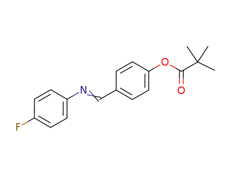 Molecular Structure of 1232148-23-0 (2,2-dimethylpropionic acid 4-[(4-fluorophenylimino)methyl]phenyl ester)
