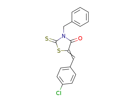 Molecular Structure of 23509-49-1 ((5E)-3-benzyl-5-(4-chlorobenzylidene)-2-thioxo-1,3-thiazolidin-4-one)