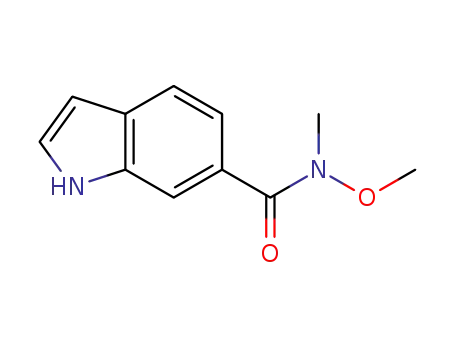 Molecular Structure of 394653-94-2 (N-methoxy-N-methyl-1H-Indole-6-carboxamide)